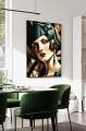 Plakat Kobieta art deco w jadalni
