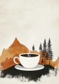 Plakat Kawa w górach