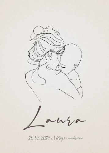 Metryczka Mama i śpiące dziecko