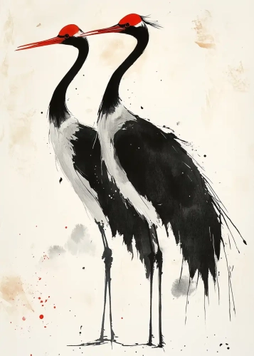 Plakat Żurawie i plamy