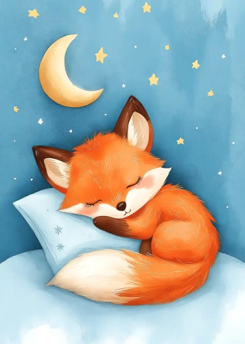 Plakat Lisek na poduszce II