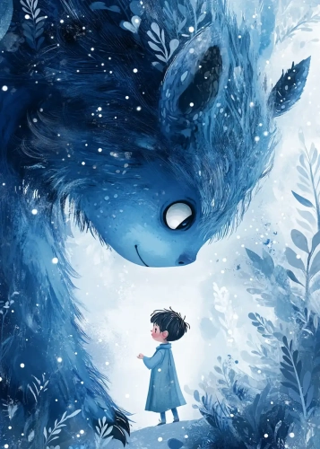 Plakat Niebieski stworek I