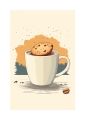 Plakat Kawa i ciastko passe-partout
