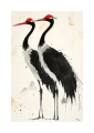 Plakat Żurawie i plamy passe-partout