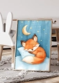 Plakat do pokoju dziecka Lisek na poduszce II