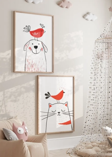 Zestaw plakatów dla dzieci Fruwający przyjaciele I