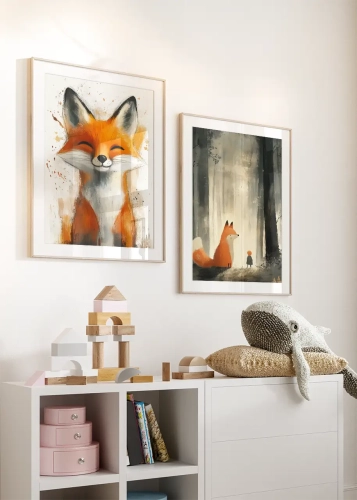 Zestaw plakatów dla dzieci Fajne liski II