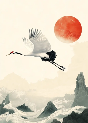 Plakat Żuraw nad falami II