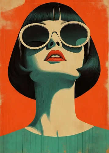 Plakat z kobietą w stylu retro Vintage Glam