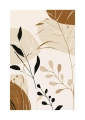Beżowy plakat Gałązki i plamy passe-partout
