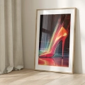 Plakat retrofuturystyczny High Heel w ramie