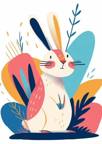 Oryginalny plakat z zającem Abstra-zając II