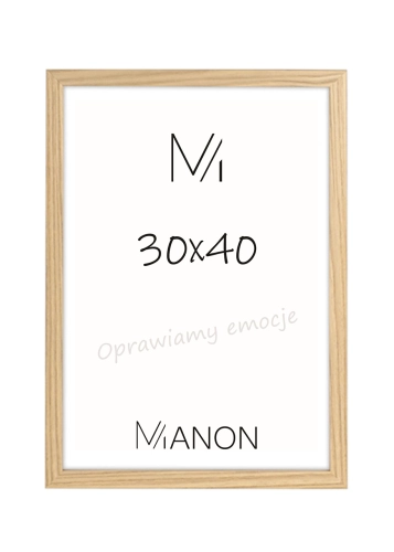 Drewniana rama 30x40 w kolorze naturalnym – stylowa oprawa do plakatów.