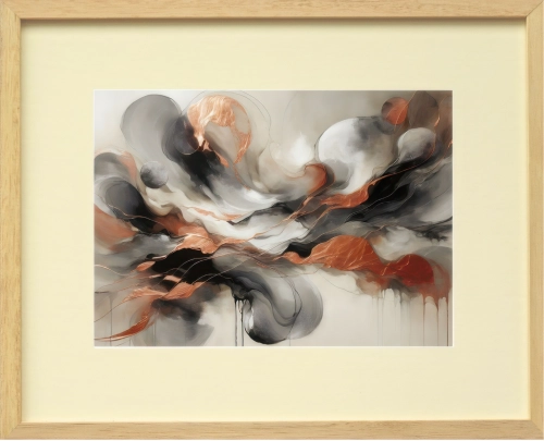 Obraz w ramie 32x26 Abstrakcja Miedziana – elegancka dekoracja ścienna od Manon.