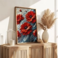 Plakat „Czerwone maki II” – artystyczna dekoracja ścienna z intensywnymi czerwonymi kwiatami.