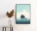 Plakat Samotny rybak I w ramie