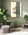 Plakat Pływające bonsai w salonie