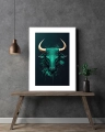 Plakat Byk ze złotymi rogami w aranżacji