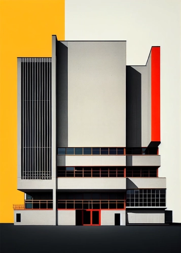 Plakat Fasada w stylu Bauhaus II