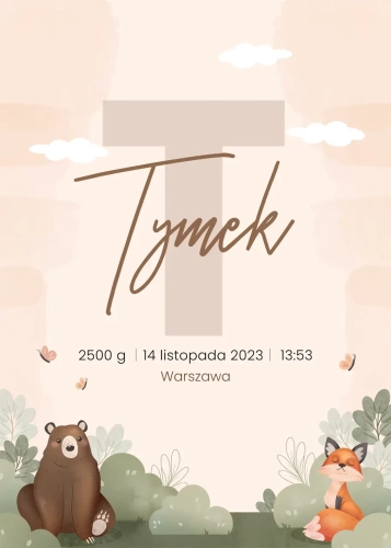 Metryczka Leśna literka (wzór II)