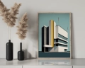 Plakat na komodzie Fasada w stylu Bauhaus V