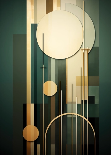 Plakat Zieleń art déco VI