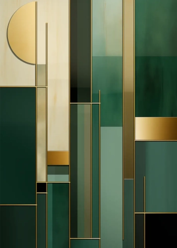 Plakat Zieleń art déco VIII