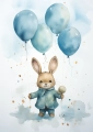 Plakat Królik z balonami III
