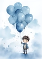 Plakat Chłopiec z balonami I