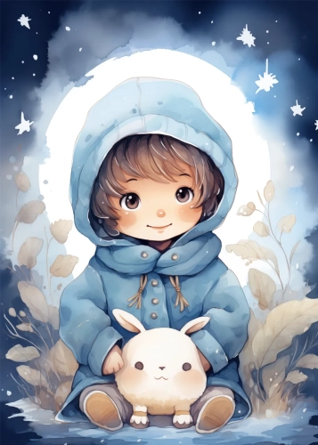 Plakat Dziewczynka z maskotką