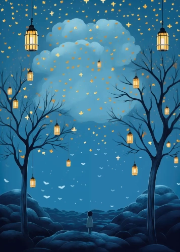 Plakat Gdy zapada noc II