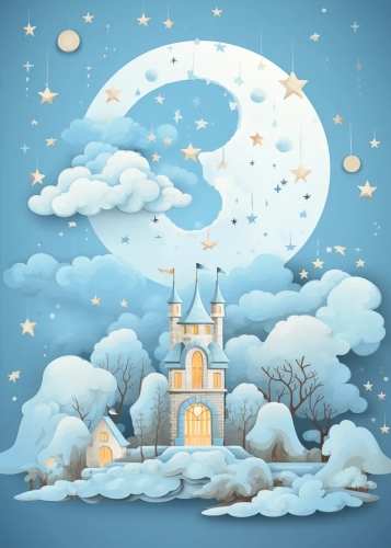 Plakat Pałac w chmurach