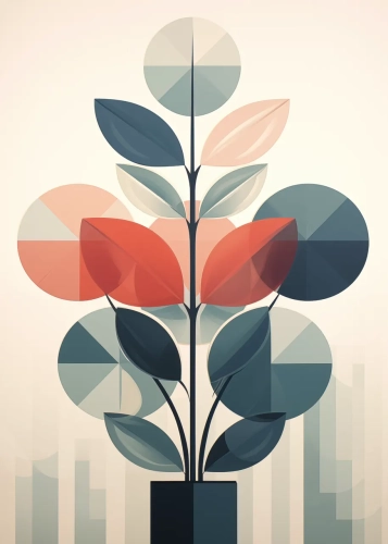 Plakat Geometria roślin II