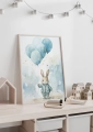 Plakat dla dzieci Królik z balonami I