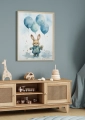 Plakat dla dzieci Królik z balonami III