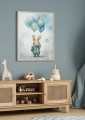 Plakat dla dzieci Królik z balonami IV