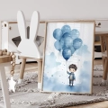 Plakat w przedszkolu Chłopiec z balonami I