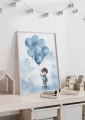 Plakat w ramie Chłopiec z balonami I