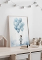 Plakat w ramie Chłopiec z balonami II