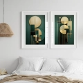 Dyptyk Zieleń art déco I do sypialni