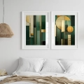 Dyptyk Zieleń art déco II do sypialni