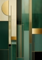Plakat Zieleń art déco w zestawie II