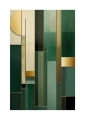 Plakat Zieleń art déco w zestawie passe-partout II