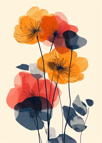 Plakat kwiaty jak malowane