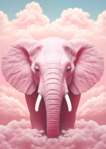 Plakat Nie myśl o różowym słoniu IV