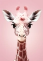Plakat Żyrafa na różowym tle