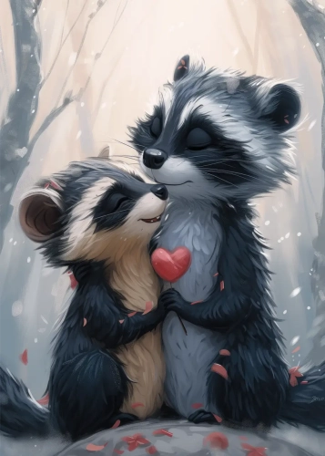 Plakat Zakochane zwierzątka II