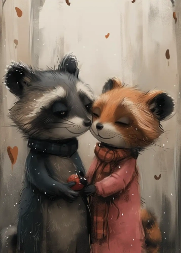 Plakat Zakochane zwierzątka III