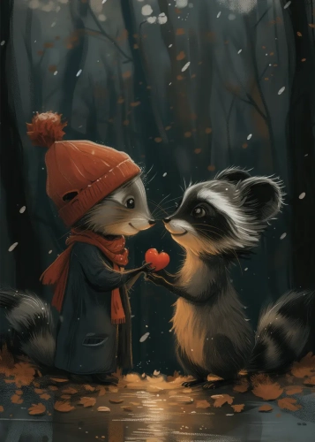 Plakat Zakochane zwierzątka IV