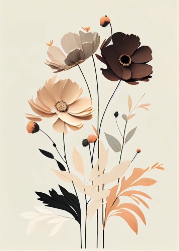 Plakat Miedziane kwiaty